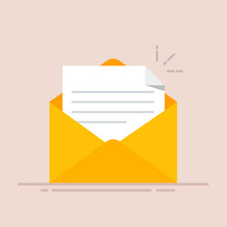 Open envelope with a document new letter sending vector