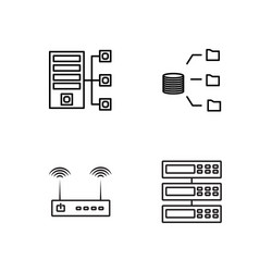 Web simple outlined icons set vector