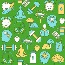 Biohacking concept seamless pattern in colored vector