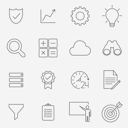 Data analysis statistics analytics icon set vector