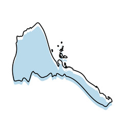 eritrea map with body and outline isolated vector image