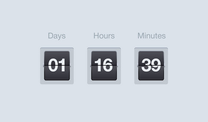 flip countdown timer clock counter vector image