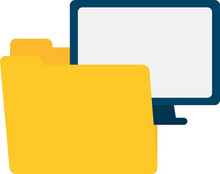 folder data monitor computer technology vector image