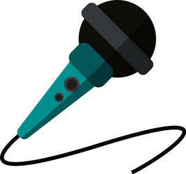 Modern microphone with cord icon image vector