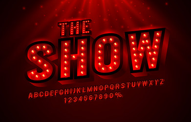show font set collection letters and numbers vector image