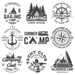 Summer Camp & Sailing Badges Vector Image