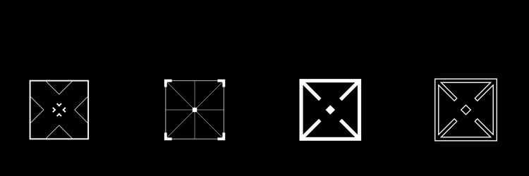 Cyberpunk style rectangle target marker Royalty Free Vector