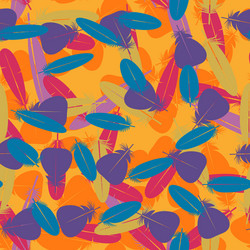 Seamless colorful multicolor pattern with feathers vector