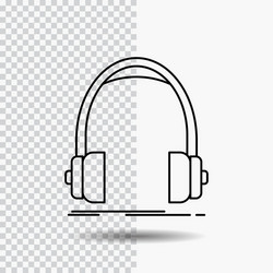 Audio headphone headphones monitor studio line vector