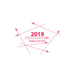 creative happy new year 2019 design with progress vector image