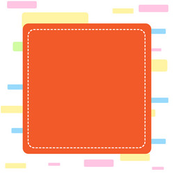 Dashed line blank square in color thin and thick vector