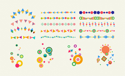 geometry set element color abstract divider symbol vector image