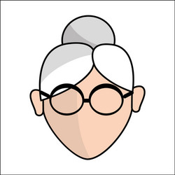 People avatar face women with glasses icon vector