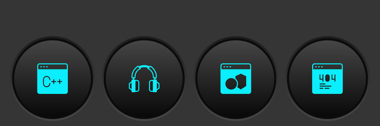 set software headphones and page with 404 error vector image