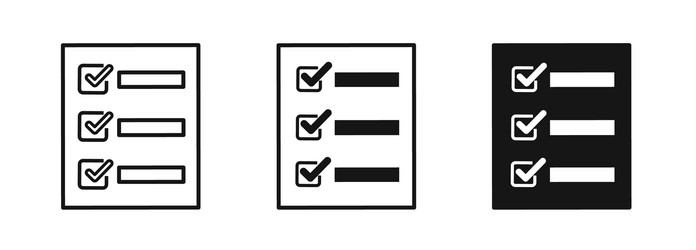 checklist complete tasks to-do list icons set vector image