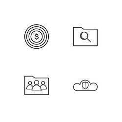 cyber security linear icons set simple outline vector image
