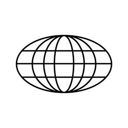 Oval globe with star icon logo design Royalty Free Vector