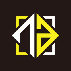 n a initials quadrangle monogram with square vector image