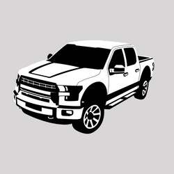 Pickup truck 4x4 sport silhouette Royalty Free Vector Image