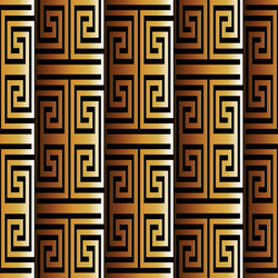 Modern ornamental gold 3d greek seamless pattern Vector Image