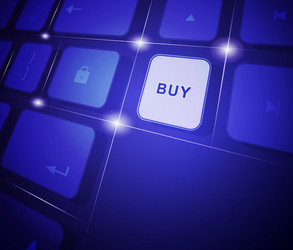 button buy on a virtual keyboard vector image