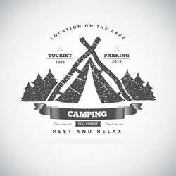 camping retro logo Vector Image