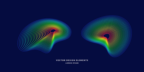 Modern abstract element with colored lines vector