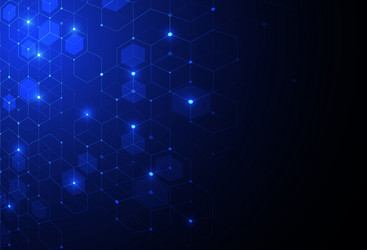 abstract hexagonal molecular structures vector image
