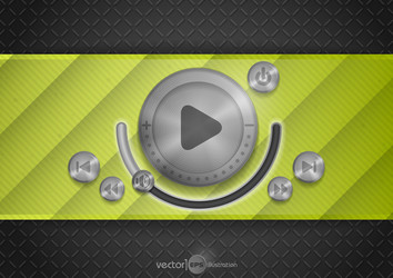 abstract technology app icon with music button vector