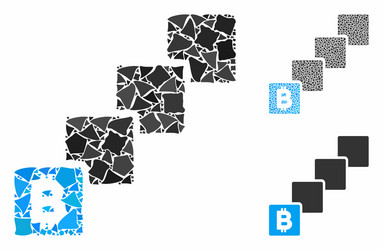 Bitcoin blockchain composition icon rough items vector