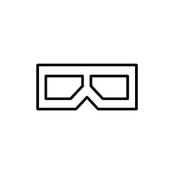 flat line 3d glasses icon vector