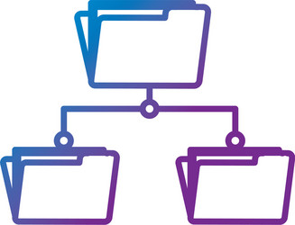 line folder file data center server vector image