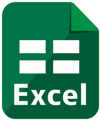 excel icon major file format color version vector image