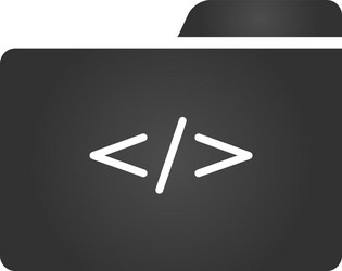 Folder icon with coding symbol in trendy flat vector