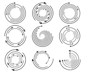 Random circular cycle arrow element spiral vector
