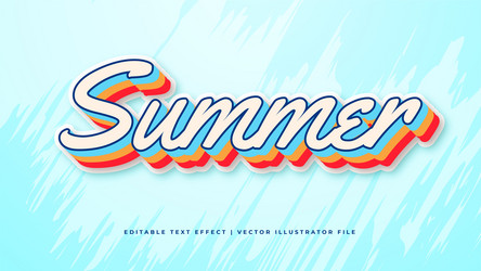 Retro 3D Text Effect Template vector image