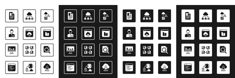 set cloud technology data transfer failed access vector image