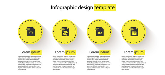 set css file document mp3 otf and mov business vector image