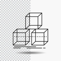 arrange design stack 3d box line icon vector