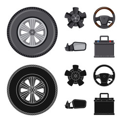 isolated object of auto and part logo collection vector image