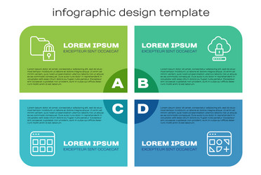 set line browser files folder and lock different vector image
