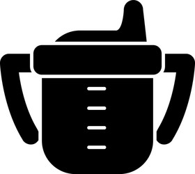 Baby cup icon silhouette style vector