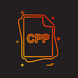 cpp file type icon design vector