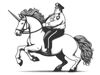 police officer riding a majestic unicorn Vector Image