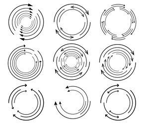 Random circular cycle arrow element spiral vector