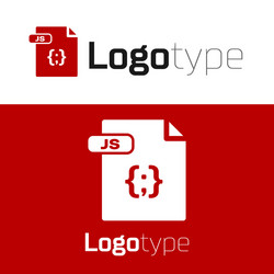 Red js file document download button icon vector