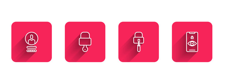 Set line create account screen lock and key vector