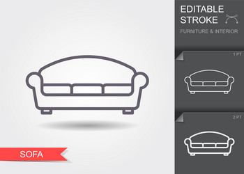 Soft sofa icon Royalty Free Vector Image - VectorStock