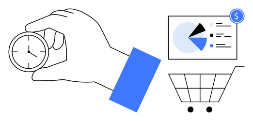 time management in e-commerce with data insights vector image