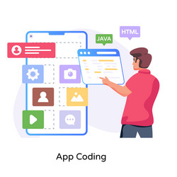 app coding vector image